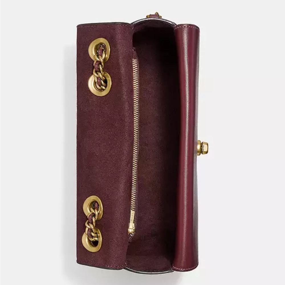NWT Coach Madison Shoulder Bag with Chain Strap in Wine Leather - Picture 3 of 11